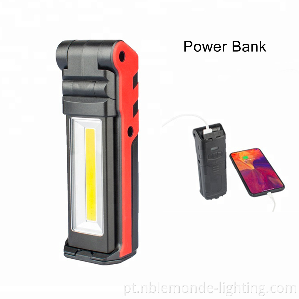 Magnetic support and illuminated power meter work light
